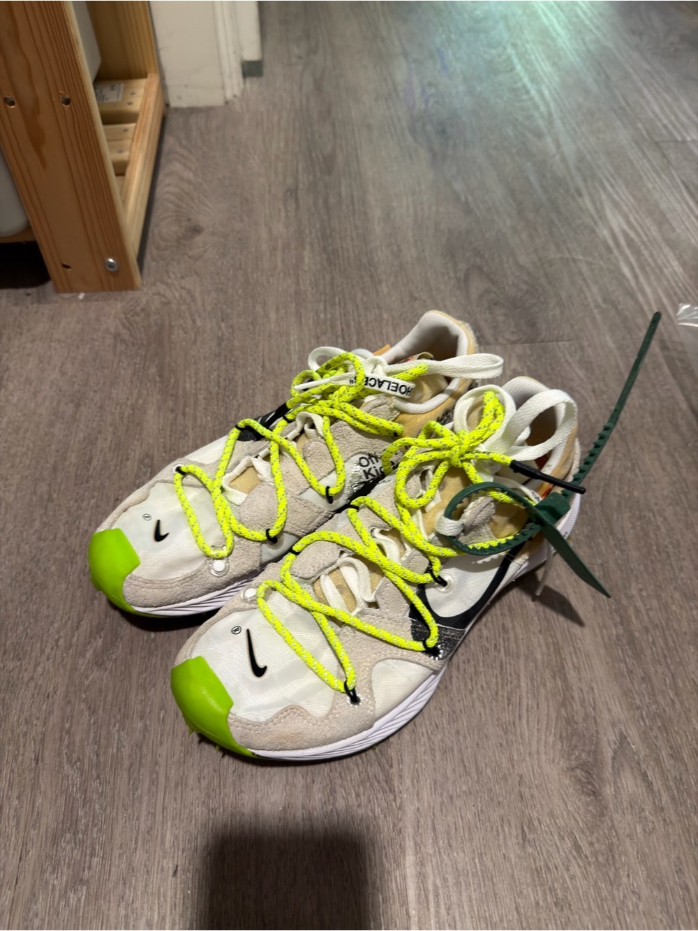 Nike Women’s White & Neon Green Lace-Up Sneakers